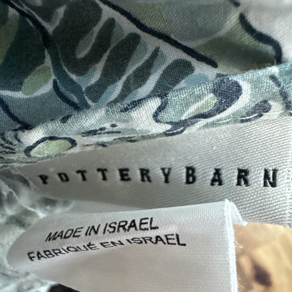 Pottery Barn BELLA Paisley Floral Duvet Blue Sage 100% Organic Cotton - King - Picture 4 of 8